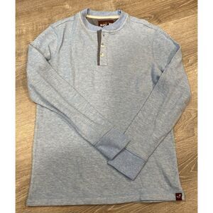Alesbury Classic Grey Henley Long Sleeve Thermal Knit Shirt‎ Size S
